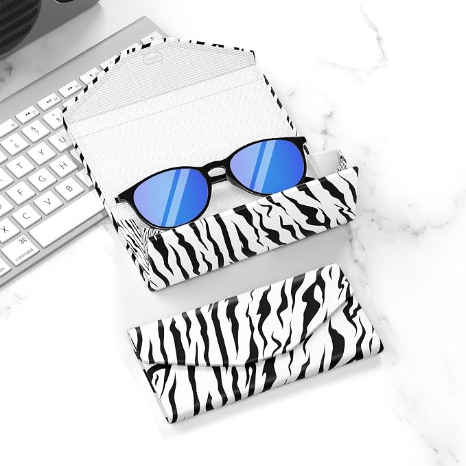 Sunglasses Case, Foldable Glasses Case, Magnetic PU Leather Hard Shell Folding Eyeglass Holder Box, Collapsible Unisex