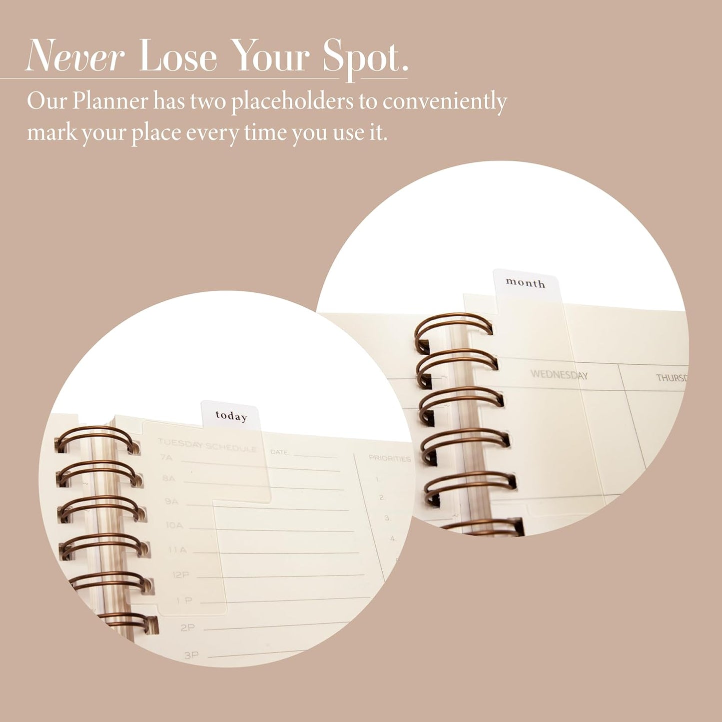 Anecdote 2025 Planner (8.5" x 10") Daily Planner Weekly Monthly Planner - 52 Weeks w/Library Buckram Cover, Brass Spiral - A4 Size Bleed-Resistant Paper – Red