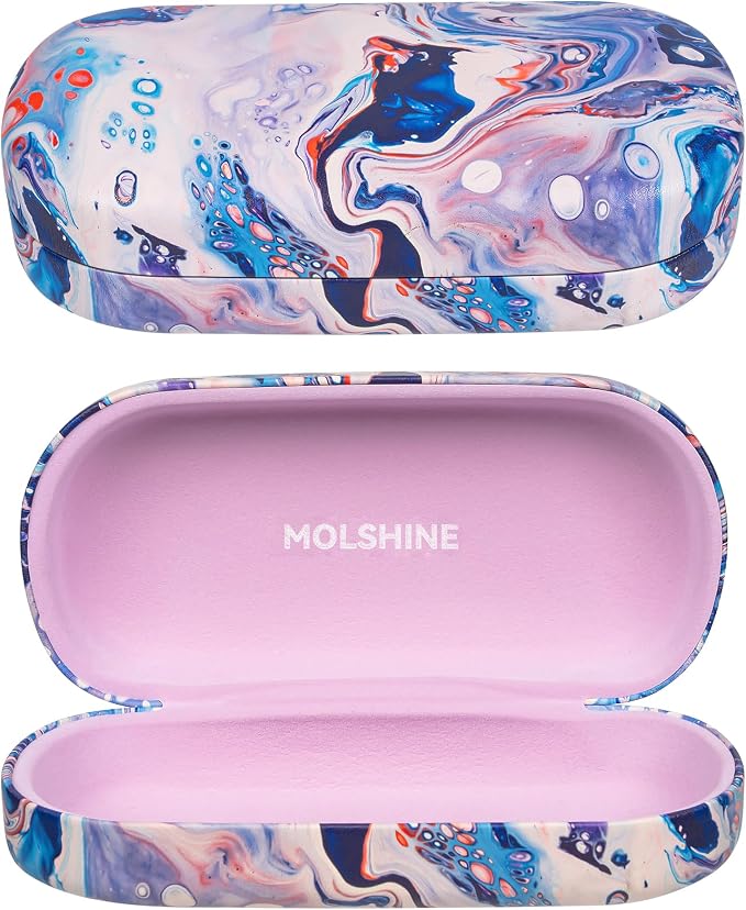 molshine Hard Shell Sunglasses Case,Classic Large Glasses Case for Women Men,Sunglass Eyeglasses
