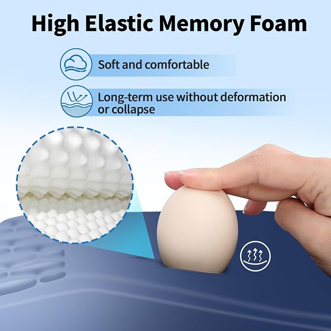 YIWEI Ergonomic Mouse Pad with Wrist Rest for Carpal Tunnel Pain Relief | Memory Foam Wrist Support,Non-Slip Rubber Base, Keyboard Computer Mousepad,Lycra Cloth Surface,Gaming Home Office