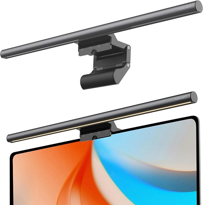 YEELIGHT Monitor Light Bar, Computer Monitor Lamp for Home Office Gaming, 250LM No Glare Eye-Care LED Screen Bar, Touch Control USB Reading Desk Lamp with Stepless Dimming for Flat & Curved Monitor