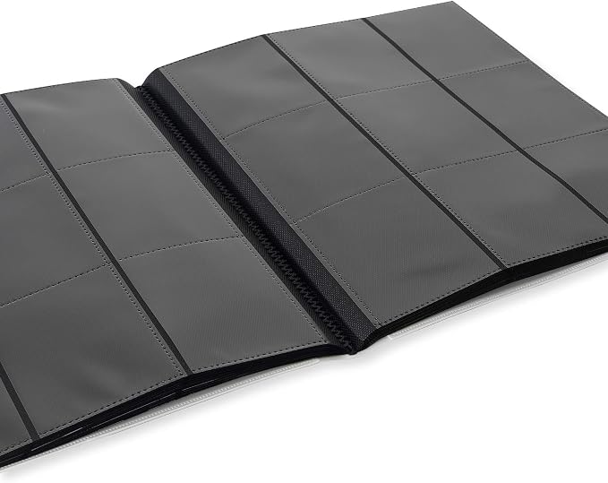 Vault X 9 Pocket Standard Strap Binder, Holds 360 Trading Cards in 20 Side-Loading Pages (White)