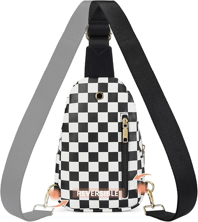 BOSTANTEN Sling Bag for Women Leather Crossbody Bags Fanny Pack Chest Bag for Travel | Adjustable Wide Strap, Small, Anti Theft, Lightweight, Multi Pockets and Carrying Way, Card Slot, Cute Trendy for Everyday