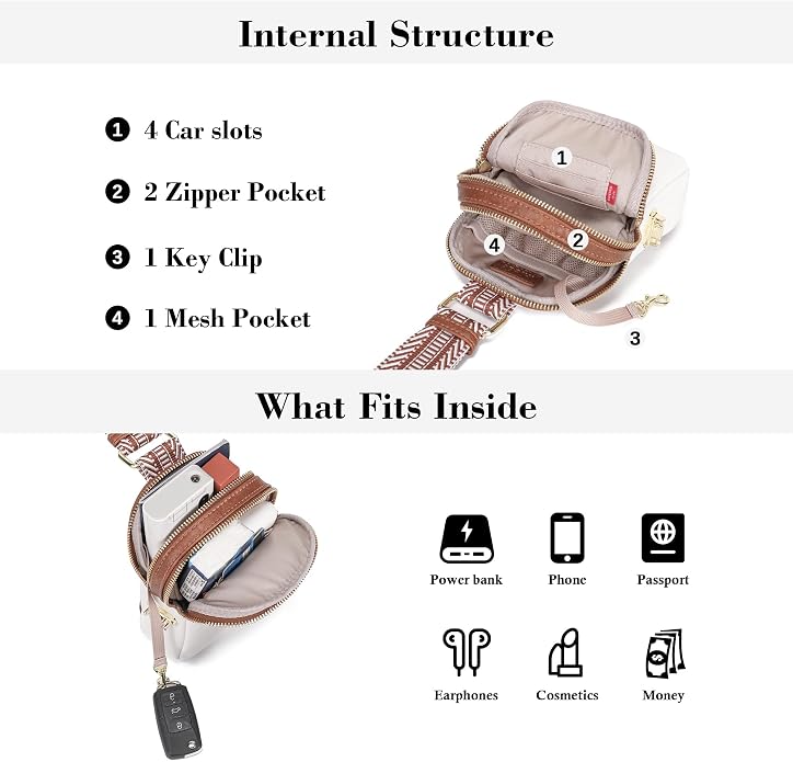 Anti Theft Crossbody Bag for Women, Small RFID Blocking Sling Purse with Zipper Lock for Travel, Vegan Leather
