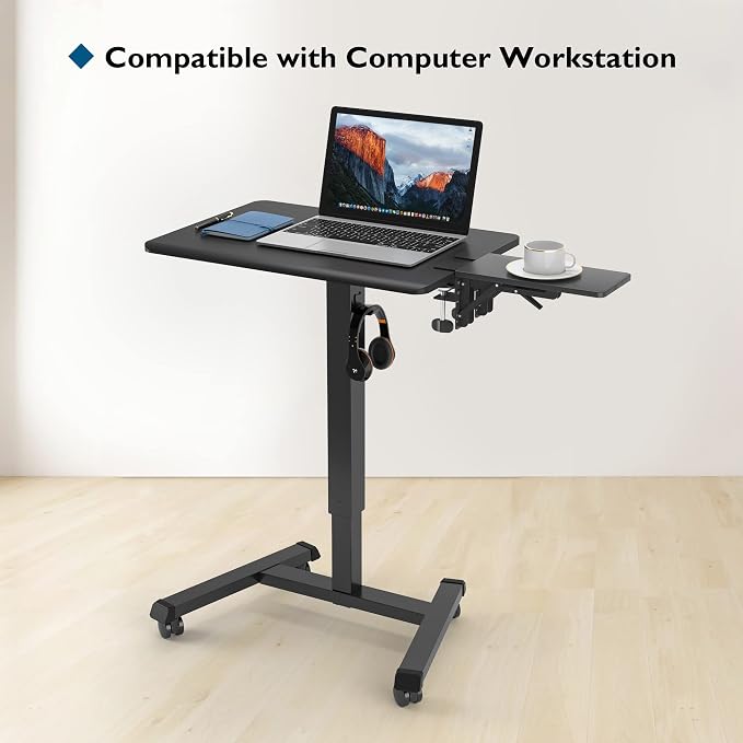 BONTEC Desk Extender Tray, 11.8 x 5.9 Inch, Black Carbon Fiber | 90° Foldable Elbow Support, Table Mount Arm Wrist Rest Shelf, Clamp on Computer Arm Rest, Easy to Install, Office & Home Use