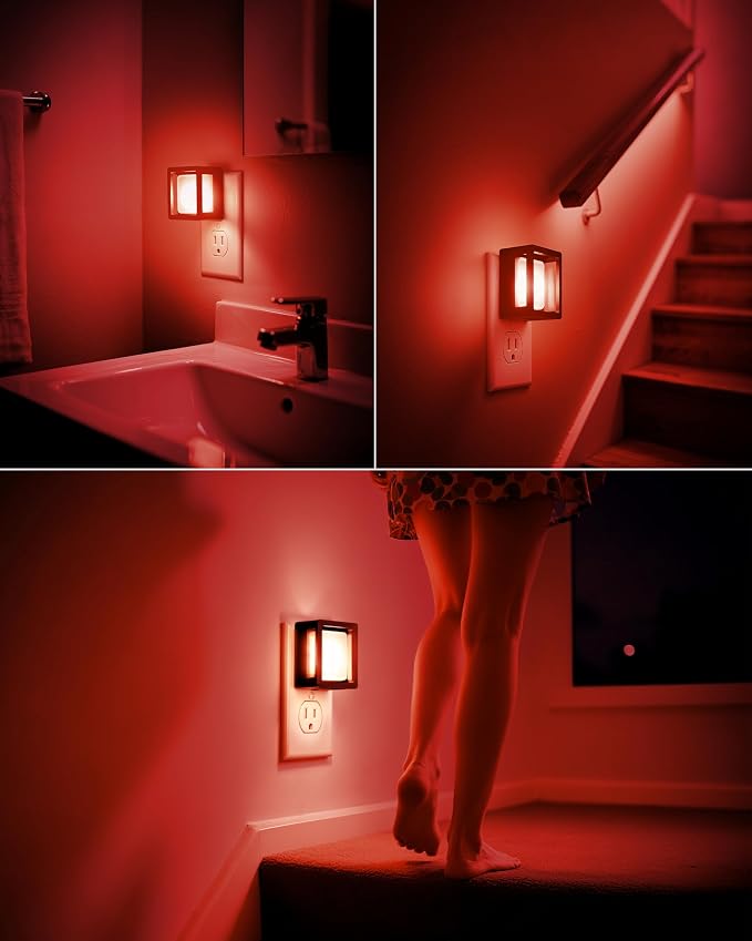 LED Night Light, Night Lights Plug Into Wall [2 Pack] with Dusk-to-Dawn Sensor, Dimmable Nightlights, Adjustable Brightness for Bathroom, Hallway,Toilet