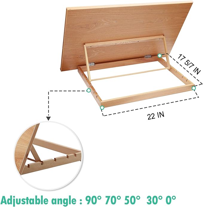 Extra Large 5-Position Wood Drafting Table Easel Drawing & Sketching Board, | 29 1/2 Inches by 19 2/3 Inches