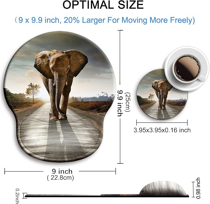 Ergonomic Mouse Pad with Wrist Rest Support,Gel Mouse Pads for Desk | Big Mousepad With Coaster Non-slip & Pain Relief for Computer, Home&Office Desk Decor