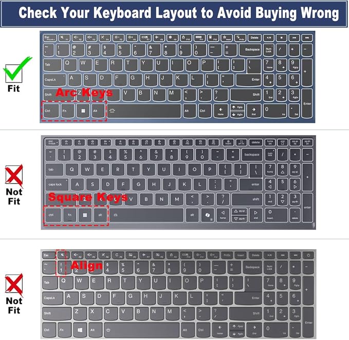 Keyboard Cover for Lenovo Yoga 7/Yoga 7i 15.6" 16", 2025-2022 IdeaPad 5/IdeaPad 3/IdeaPad 5i/IdeaPad 3i 15.6 17.3, Lenovo Flex 5 15.6, Yoga Slim 7 15, ideaPad Slim 7 15.6, ThinkBook 15/15p G2 G3 G4…