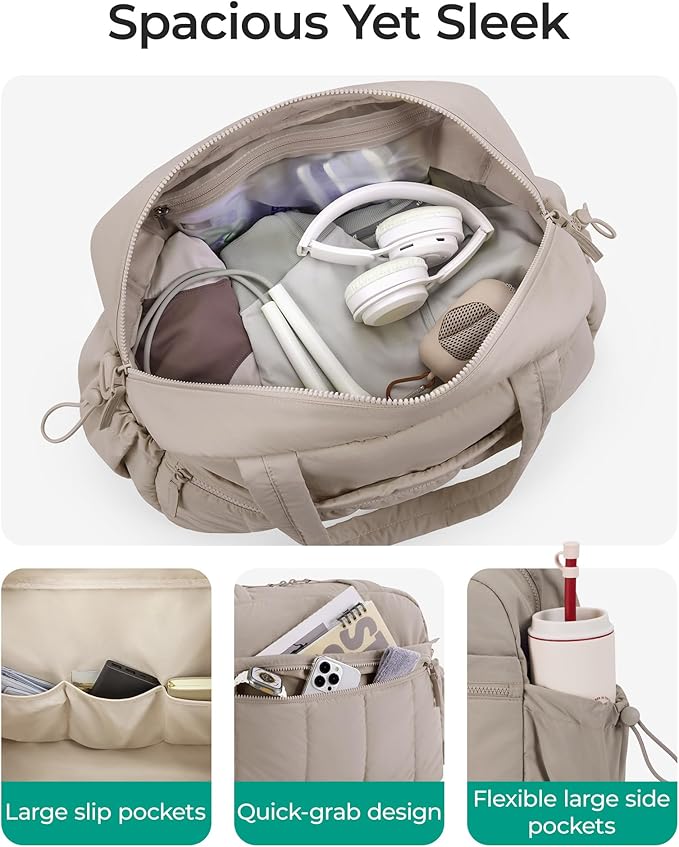 BAGSMART Duffle Bag for Travel, Gym Bag for Women, Weekender Carry on | PVC Wet Pocket, Airline Approved Personal Carry-on Size, Fits Under-seat, One Bag for Gym, Travel, Hospital, Overnight