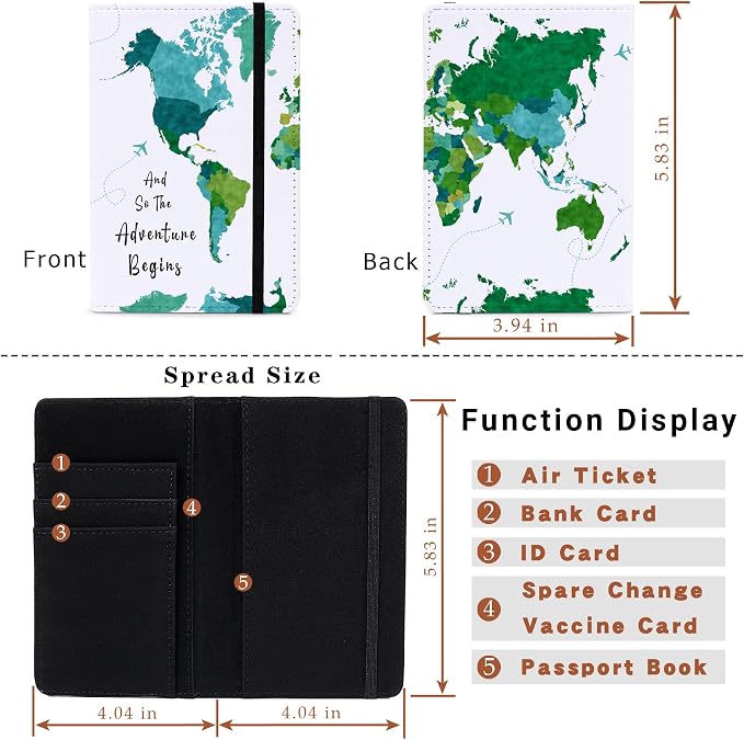 Passport Book Holder,Passport Wallet for Men Mr and Mrs for Women Passport Cover Passport Case for Couples Books Holder Mother's Day (6x4 Inch)