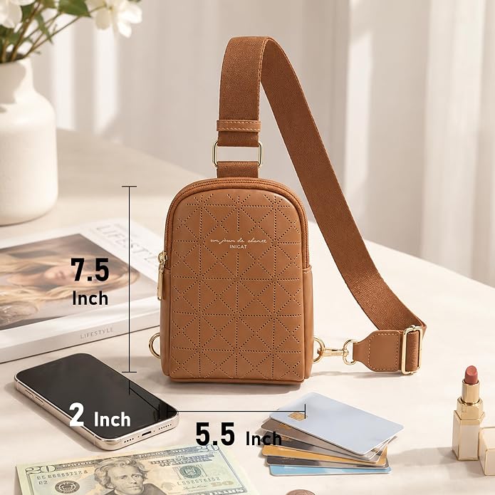 Lightweight Small Crossbody Sling Bag for Women | Mini Travel Purse,Multi-pocket with Card Slots,Durable Vegan Leather,Everyday Carry