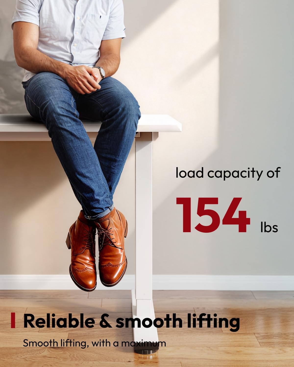 SANODESK Standing Desk Height Adjustable Electric Stand up Desk 48x24 Inches Sit Stand Home Office with Splice Board, White Frame/White Top