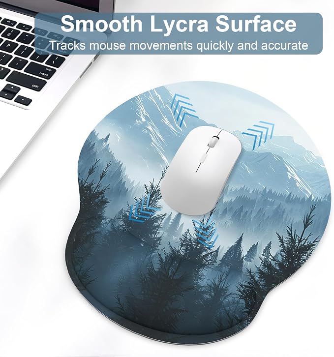 Ergonomic Mouse Pad with Wrist Rest and Keyboard Wrist Rest, Mousepad | Memory Foam Wrist Rest for Computer Keyboard, Pain Relief, Non-Slip Base, Mouse Pad Wrist Support for Gaming, Cloud Forest