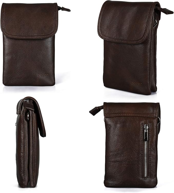 befen Genuine Leather Small Crossbody Bags for Women Cell Phone Travel Bag | Soft Real Leather, Adjustable Shoulder Strap, Card Slots, Compact Size, Daily Travel Shopping Outing Use, Phone Purse