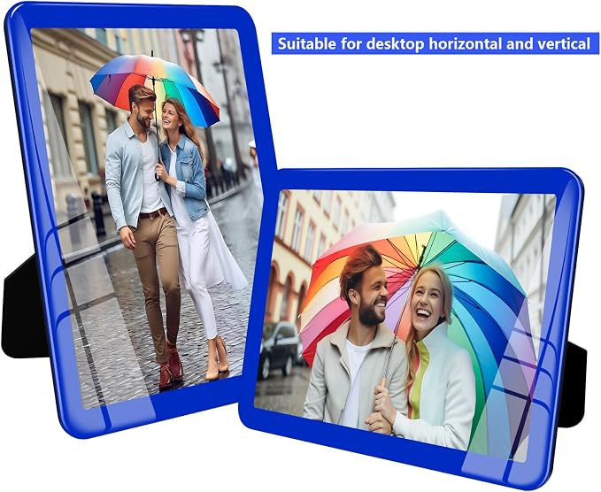 Bluesun 5x7 Picture Frame Blue, Glass, Touch Screen, Wall & Table Top