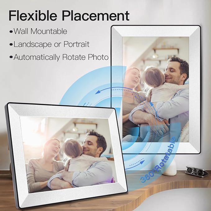 Frameo 10.1inch Digital Picture Frame WiFi Smart Digital Photo Frame 1280 * 800 IPS HD Touch Screen,16GB Memory Auto-Rotate,Share Photos/Videos Instantly via Frameo App from Anywhere