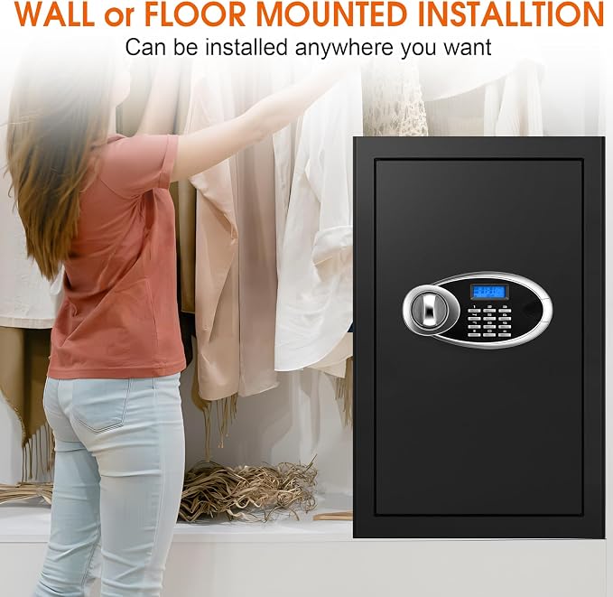 5.2 Cuft Large Safes for Home Use Fire and Water Proof, Heavy Duty Fireproof Safe with Programmable Keypad and Spare Keys, Anti-Theft Personal Security Home Safe Box for Money Document