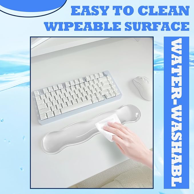 Silicone Gel Keyboard and Mouse Wrist Rest Set, Ergonomic Cool Non-Slip Pad for Typing Pain Relief, Comfort Support for Office Home Computer Laptop, White ﻿ ﻿