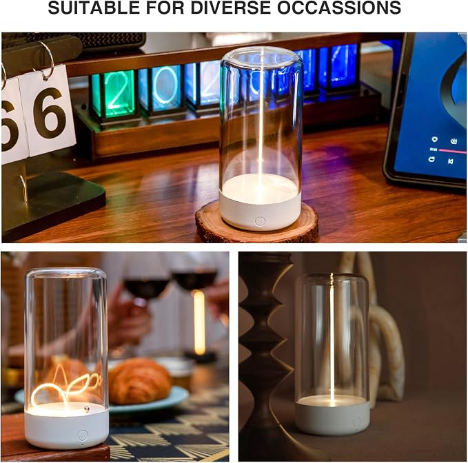 Mini Minimalist Cordless Table Lamp, Rechargeable Ambient Light, White