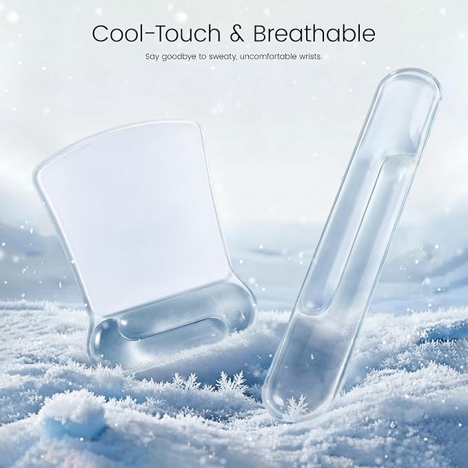 Ospelelf Clear Mouse Pad with Wrist Rest and Ergonomic Gel Keyboard Hand Wrist Set, Support for Typing Gaming, Relieve Wrist Pain, Cool & Easy to Clean, for Office, Programmer, Home Computer Use