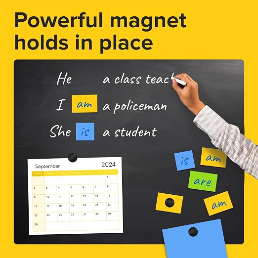 Sticky Flexible Adhesive Magnets for Crafts, 0.8"x0.08" (20x2mm), 120 pcs | Flexible Sticky Magnetic Dots for Office & School Supplies, Whiteboard, Crafts, Fridge, School Projects & Classroom Decor
