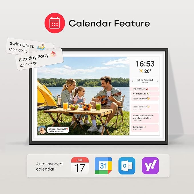 Frameo 10.1" WiFi Digital Picture Frame with 32GB Memory, 1280 x 800 IPS HD Touch Screen Electronic Photo Frame, Auto-Rotate, Slideshow, Wall Mountable, Share Photos/Video Remotely Anywhere