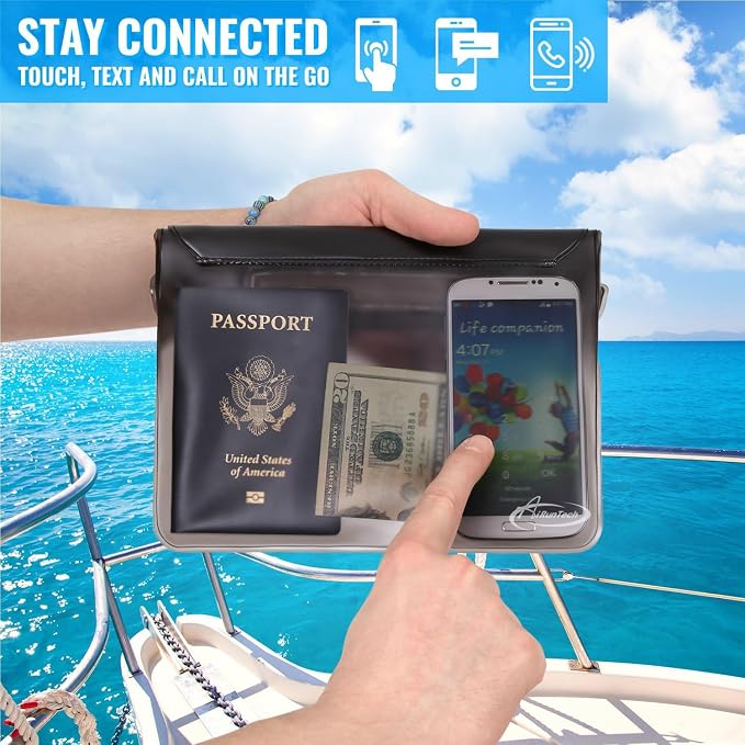 AiRunTech Waterproof Fanny Pack,Phone Pouch Dry Bag for Passport Wallet Purse,Floating Waterproof Bags for Travel Beach Swimming Kayaking Boating Cruise Accessories