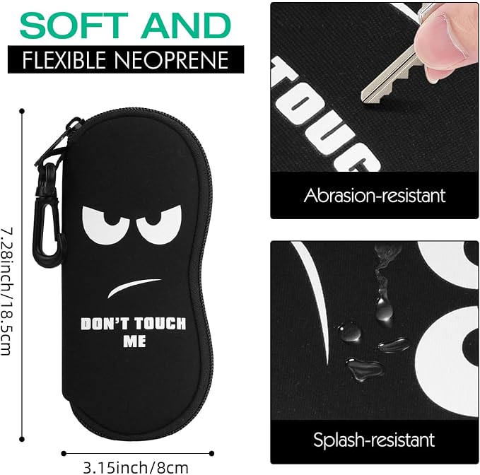 MoKo Sunglasses Soft Case Ultra Light Neoprene Zipper Eyeglass Case for Men Women