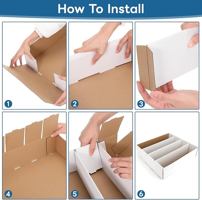 Trading Card Storage Box 3120 Count Collector Cards Box White Sports Card Storage Boxes Card Sorting Tray Cases Cards Collection Trading Cards Box for Soccer Basketball Cards (8 Set)
