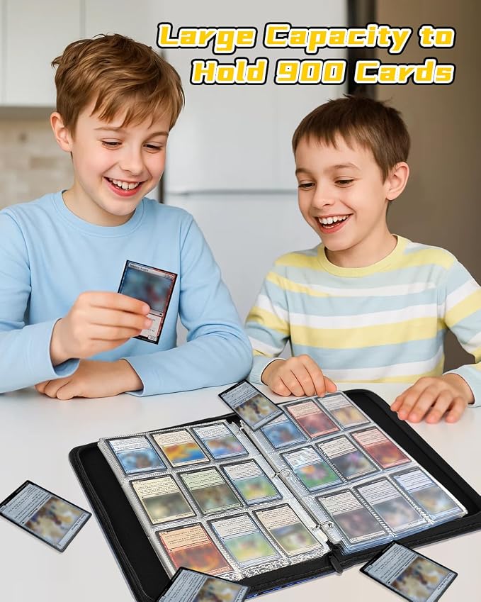 for 9 Pocket Card Binder for MTG, TCG, Game Cards Holds 900 Cards - Large Capacity Trading Card Collection Album Folder with Zipper for Men Boys Teens Planet Design for Sports Card