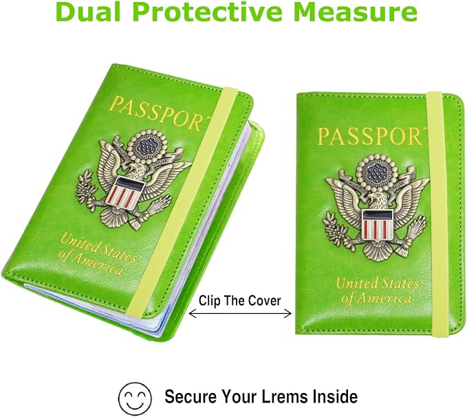 Premium Passport Holder for Travel RFID Blocking Passport Cover Slim | Passport Cover for Women Men Leather US Passport Wallet Case for Travel Passport Book Cover Travel Document Organizer Carrier