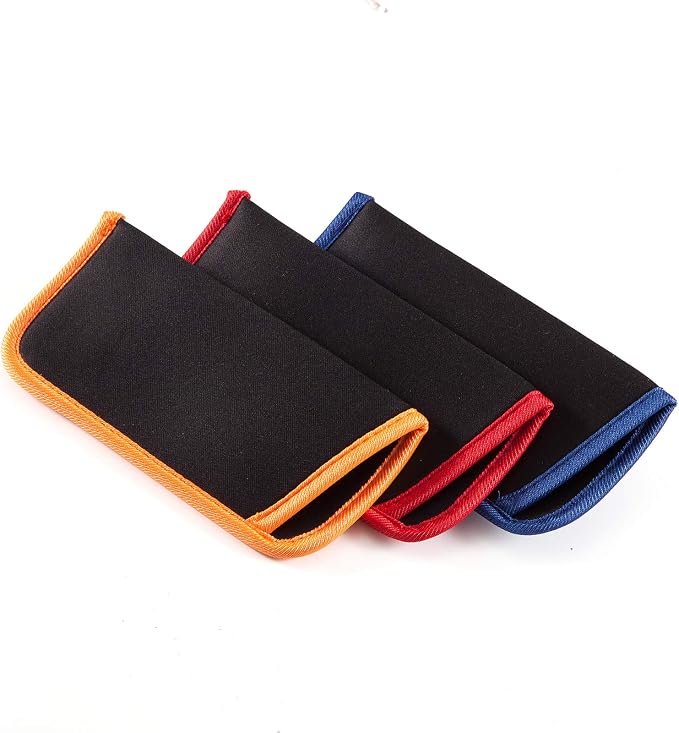 TRIUMPH VISION 3 Pack Reading Glasses Pouch Soft Case Eyeglass Sleeve Slim | Alternative to Bulky Case in bag, Lightweight Lined Padded Protect Optical lens Slip in, Cute Pattern Portable for Daily Use