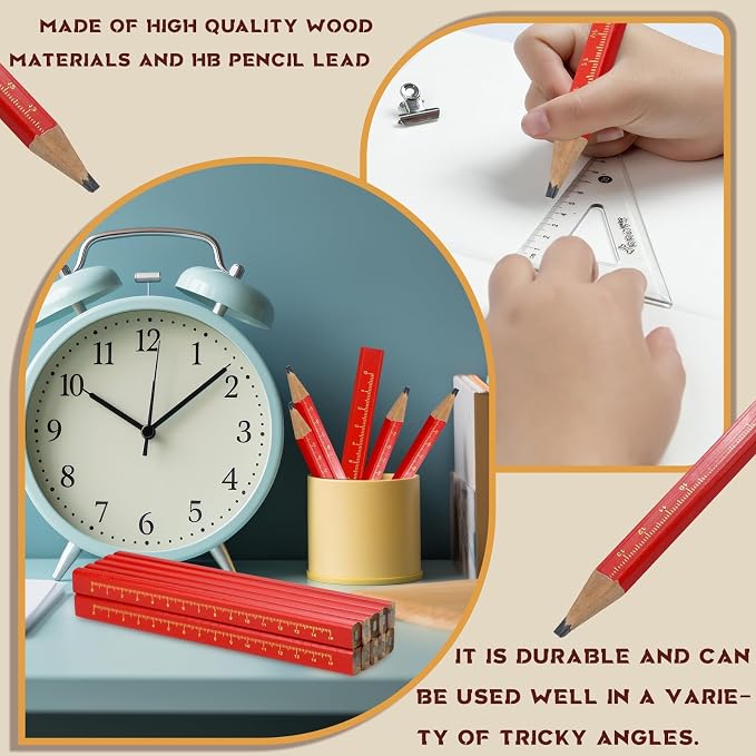 60 Pcs Pcs Carpenter Pencils, Octagonal Hard Black Carpenter Pencils for Woodworking Marking & Construction Plans