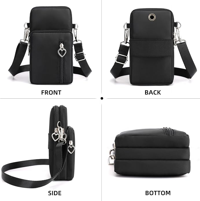 Small Crossbody Bag for Women - Mini Phone Purses with Crossbody Strap and Wallet - Nylon Arm Bag