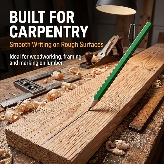 KR. LIF Construction Pencils 25 Pack, Carpenter Pencils Bulk for Carpentry Framing Marking on Wood and Job Site