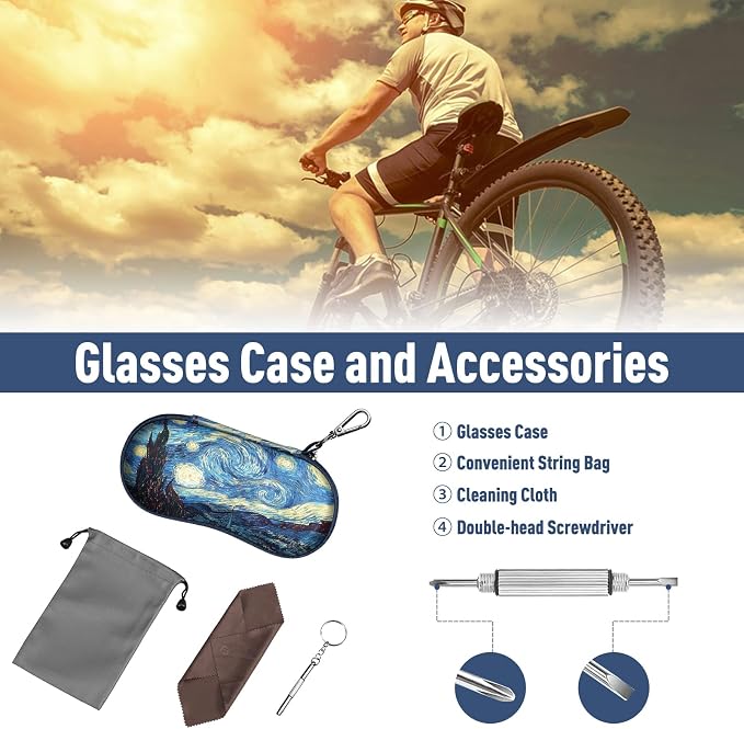 FINTIE Sunglasses Case, Hard EVA Shell Shockproof Sport Glasses Case with Metal Carabiner Travel Zipper Eyeglasses Holder