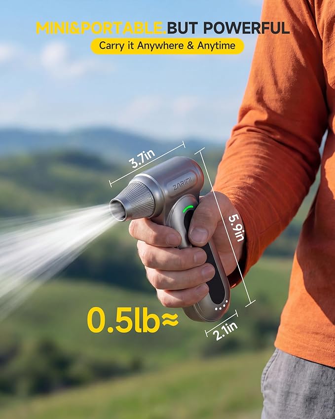 Electric Compressed Air Duster, 170000RPM High-Speed Cordless Air Blower with Rechargeable Battery for Keyboard, PC & Electronics Car Cleaning, Reusable Canned Air Alternative