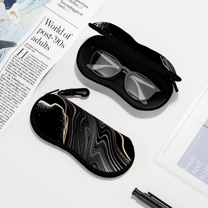 Sunglasses Soft Case, Ultra Light Portable Neoprene Zipper Glasses Case for Men Women