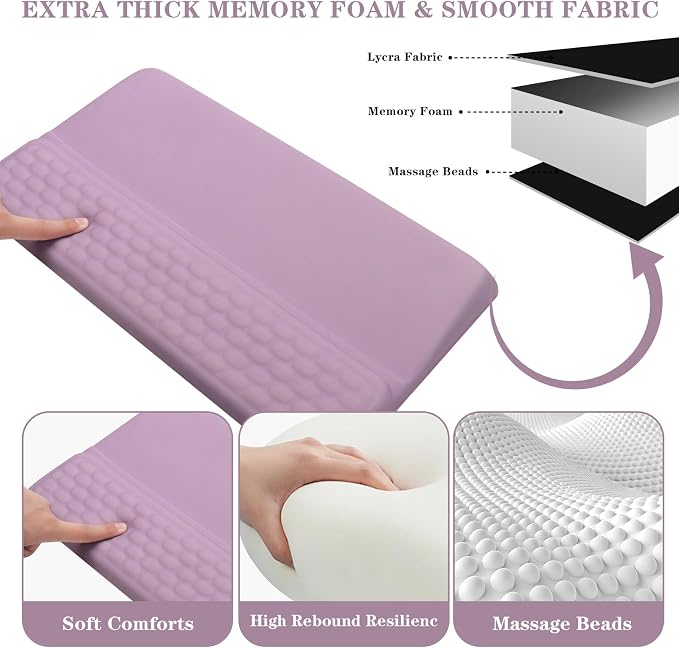 Computer Keyboard Stand with Wrist Rest Support Pad, Purple | Ergonomic Comfy Tilted Keyboard Stand Riser Holder Pad for Pain Relief, Soft Memory Foam Desk Cushion for Office Home