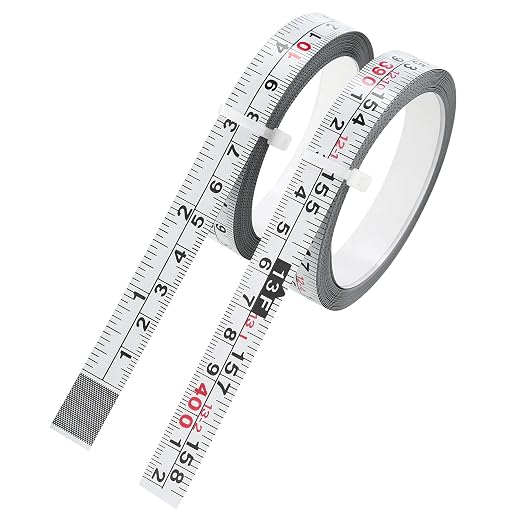 2-Pack Steel Self-Adhesive Measuring Tape, Imperial & Metric Stick-on Ruler, Left to Right and Right to Left Reading Tape Measure for Woodworking, Workbench, Table Saw, Drafting Table, 400cm/157Inch