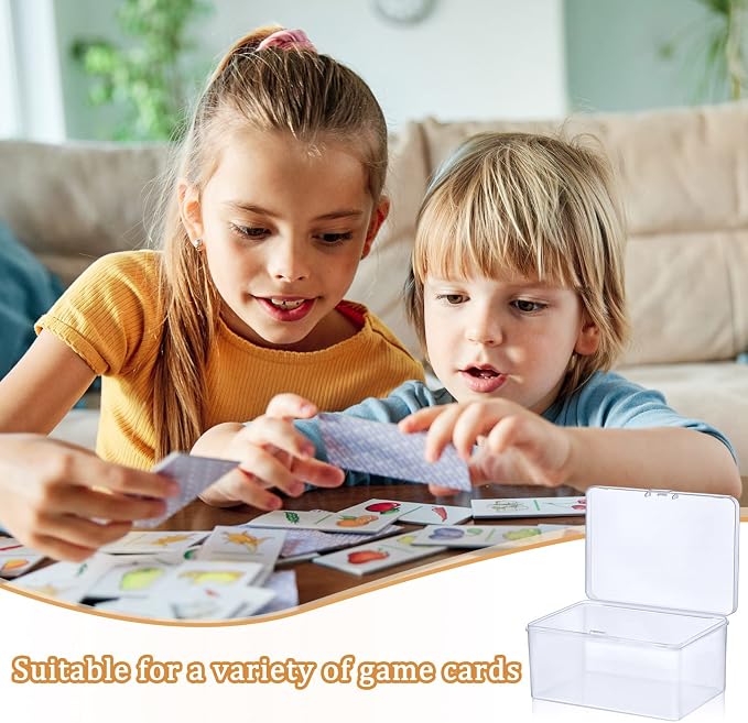 Qunclay 10 Pcs Plastic Game Card Storage Box, Playing Cards Box, Clear High Capacity Playing Card Case Storage Boxs Organizer Compatible, 4.33 x 2.95 x 2.17 Inch(No Cards)