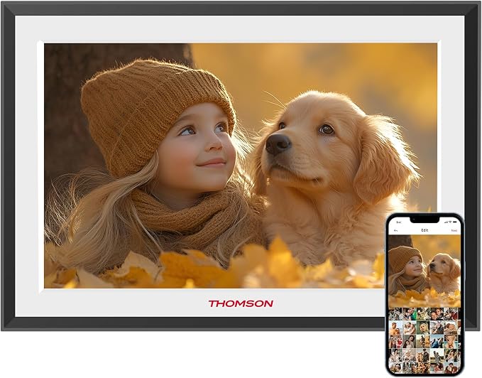 THOMSON 10.1 Inch WiFi Digital Picture Frame, 1280x800 HD IPS Touch Screen Digital Photo Frame with 32 GB, Auto-Rotate, Share Photos/Videos Instantly from Anywhere Great Gifts