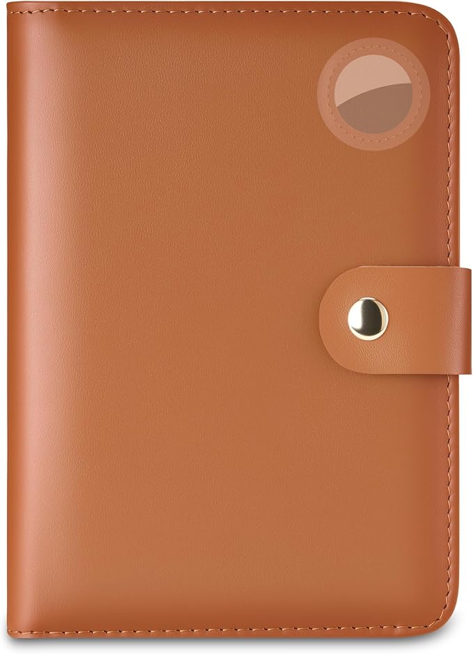 Travelambo Leather Passport Holder Cover Case, RFID Travel AirTag Wallet | Family Passport Wallet, RFID Blocking Credit Card Holder for Men & Women
