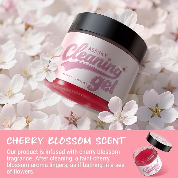 ASFSKY Car Cleaning Gel, Sakura | Cleaning Putty for Car Interior, Keyboard Dust Remover, Universal Cleaning Gel, Pink, 1 Pack