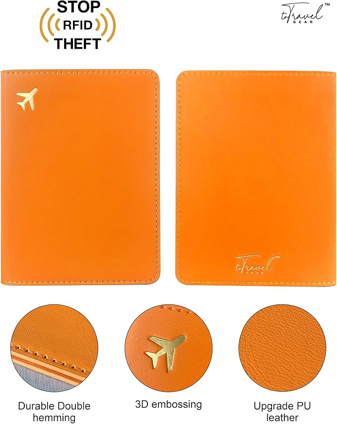 Passport Holder for Travel, RFID Blocking Waterproof PU Leather Travel Passport Cover Case Wallet