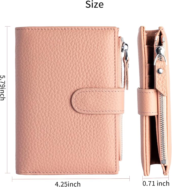 Passport wallet and Card Slot Combo RFID Blocking Leather Travel Passport Wallet for Men and Women with Zippered Coins Pocket Passport holder,Pink