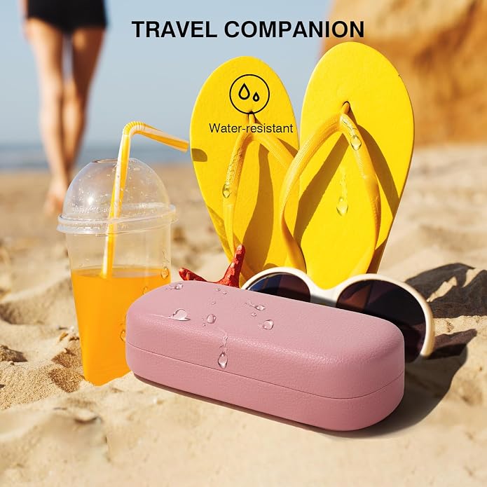 Marvolia Glasses Case Large Hard Shell Eyeglasses Case PU Leather Protective Case for Sunglasses Eyeglasses