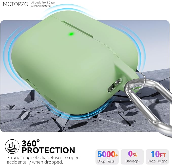 for AirPods Pro 3 Case 2025,Come with Cleaner Kit,Magnetic Teal | Silicone Protective Cover for Airpod Pro 3rd Generation Case with Keychain,for Women Men,One-Piece Design,Shockproof,Magnetic