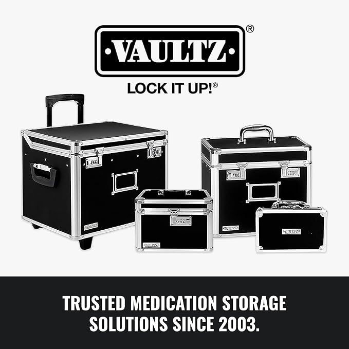 Vaultz Portable File Box with Handle - Dual Lock File Boxes with Lids, Letter & Legal-Size Hanging Folders, Laptop Sleeve - HIPAA Compliant Portable Safe Storage Box, 14.5" x 17.5" x 15.5" | Fits letter and legal hanging folders, includes a laptop slee...